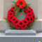 ANZAC day wreath laid at base of cenotaph