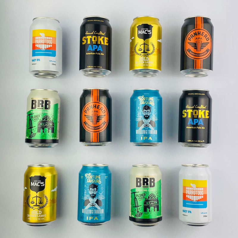 A dozen NZ craft beers including Mac's and Stoke
