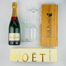 Moet Champagne and wine flutes gift