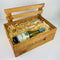 NZ Chardonnay with wine glasses inside wooden gift crate