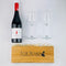 Rabbit Ranch Pinot Noir with wine glasses and NZ made wooden crate