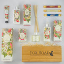 Scented gift box with body wash and pamper products