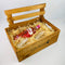 Wooden gift hamper with pink gin inside