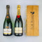 Two bottles of sparkling wine and Champagne gift box