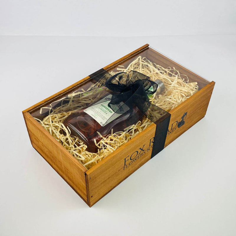 Appleton Estate rum in wooden gift box with ribbon