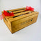 Stained wooden gift crate.