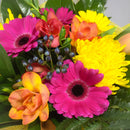 Bright Yellow Gerberas and Pink Tulip Flowers in a Vox box