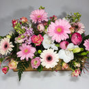 Pink flowers inside Porirua Florist studio