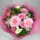 Gerberas, roses, fresias, sweet william, alstroemeria and Wellington flowers