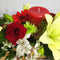 Close up of Wellington florist holding Christmas flowers