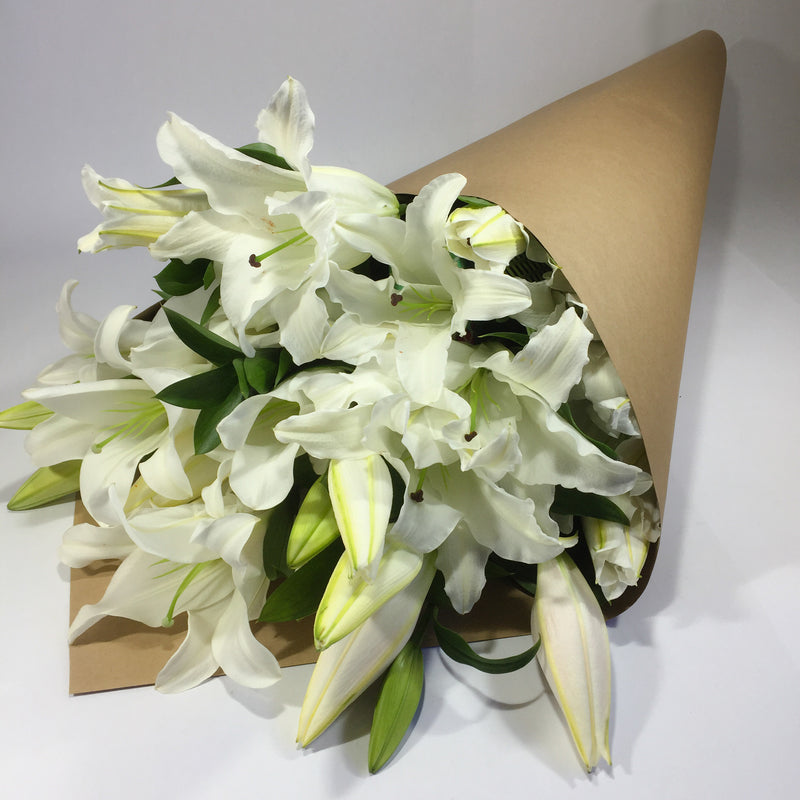 Sympathy lilies for recent bereavement flowers