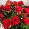 12 stunning red roses in bouquet