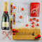 Moet champagne with wine flutes Christmas hamper.