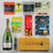 Veuve Du Vernay sparkling wine with chocolates inside gift box.