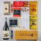 Fox Road branded gift box with Wellington chocolates and wine.