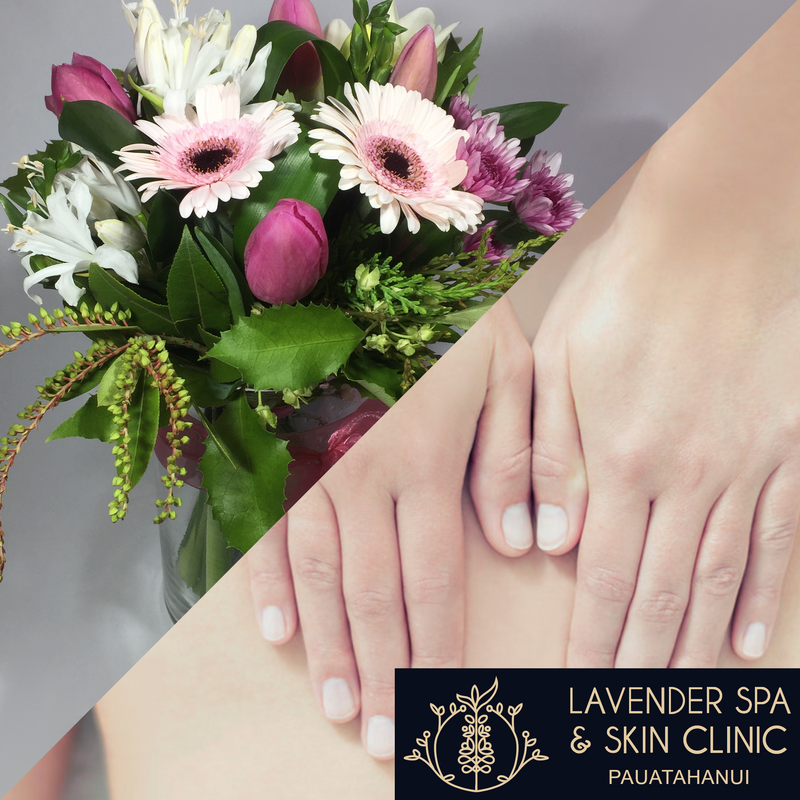 Flowers and back massage for Mother's Day from Fox Road and Lavender Spa & Skin Clinic