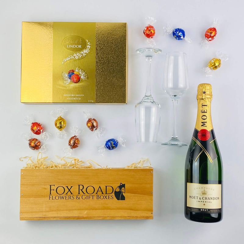 Moet and Lindt Chocolates gift box