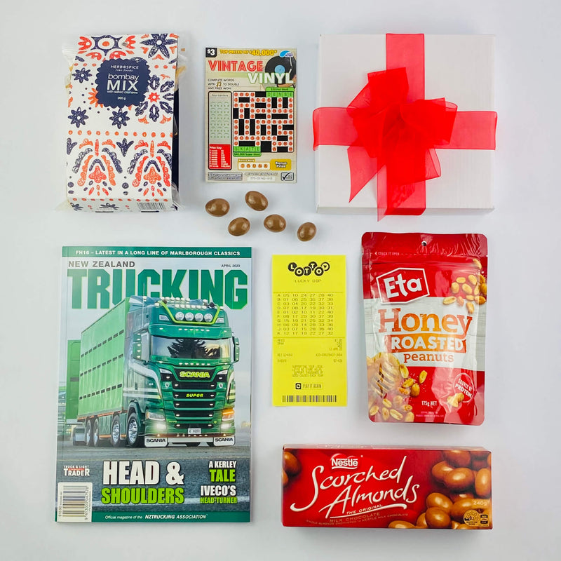 NZ Trucking Magazine gift box with chocolates