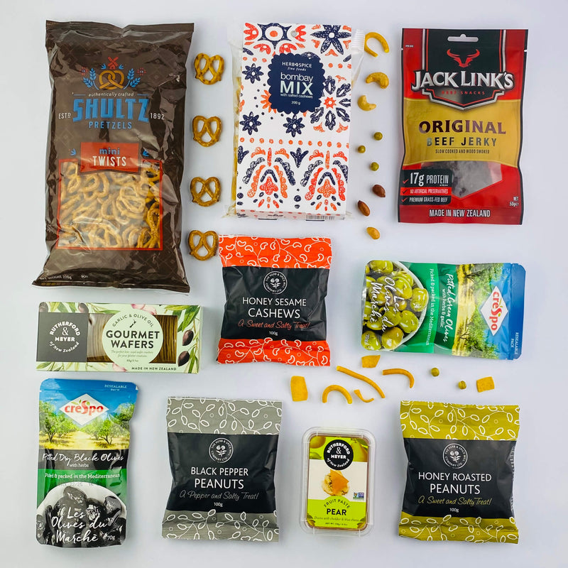 Savoury selection of jerky and nuts - gift box extra